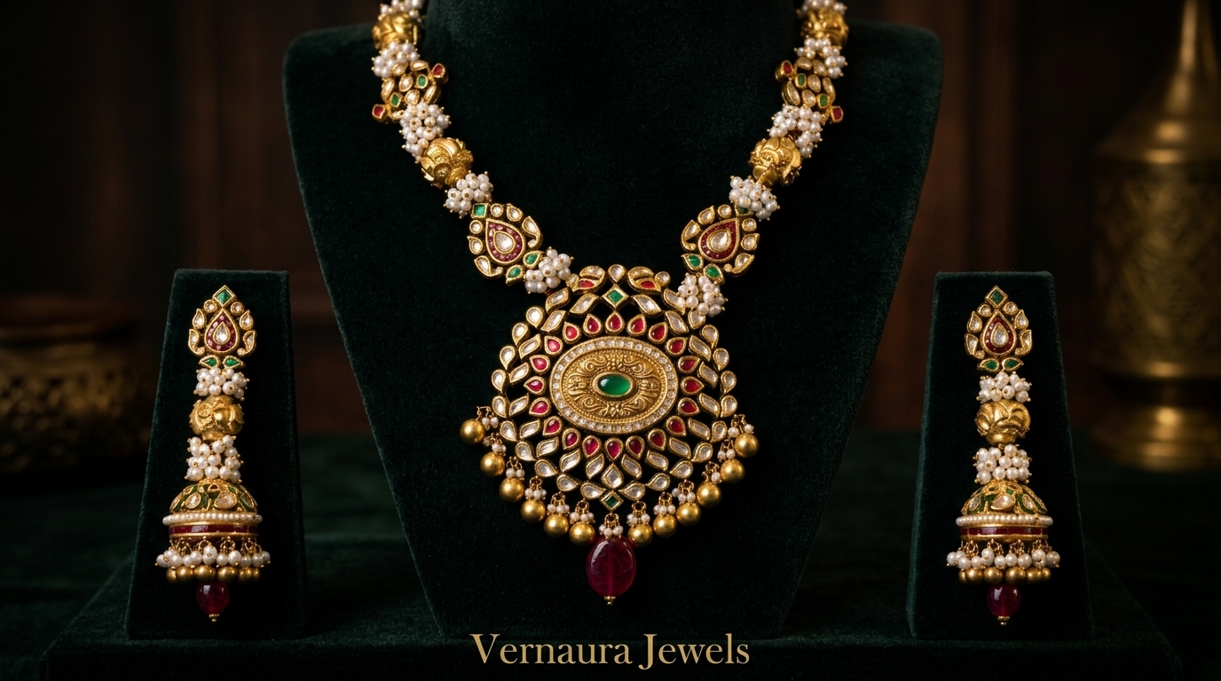Vernaura Jewels Royal Heritage Kundan & Polki Bridal Set